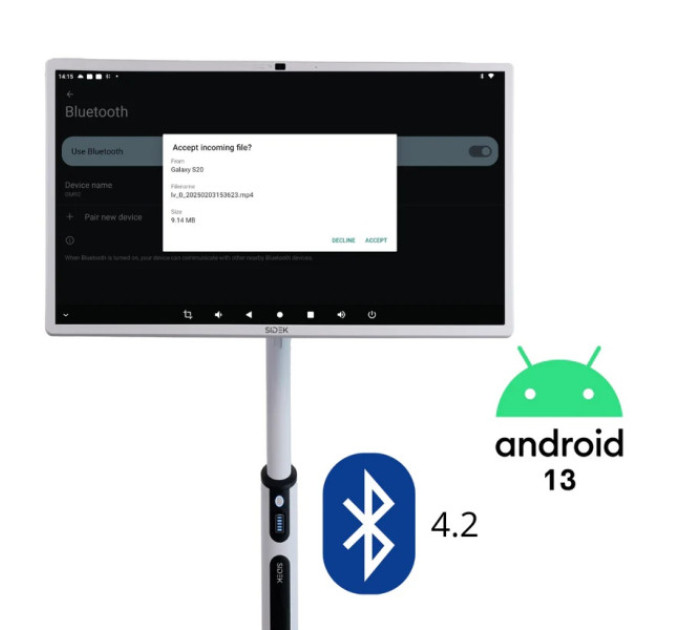 Портативний поворотний телевізор SIDEK Smart TV 6 GB (стандартна версія) 32-дюймовий 