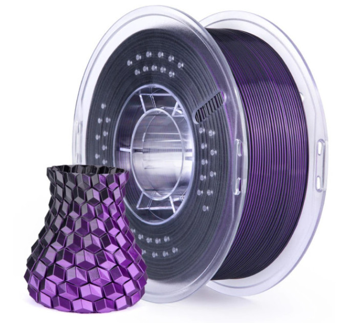 Філамент ELEGOO PLA Silk Black Purple 1.75mm, екологічна паперова котушка, 1kg (50.203.0466)