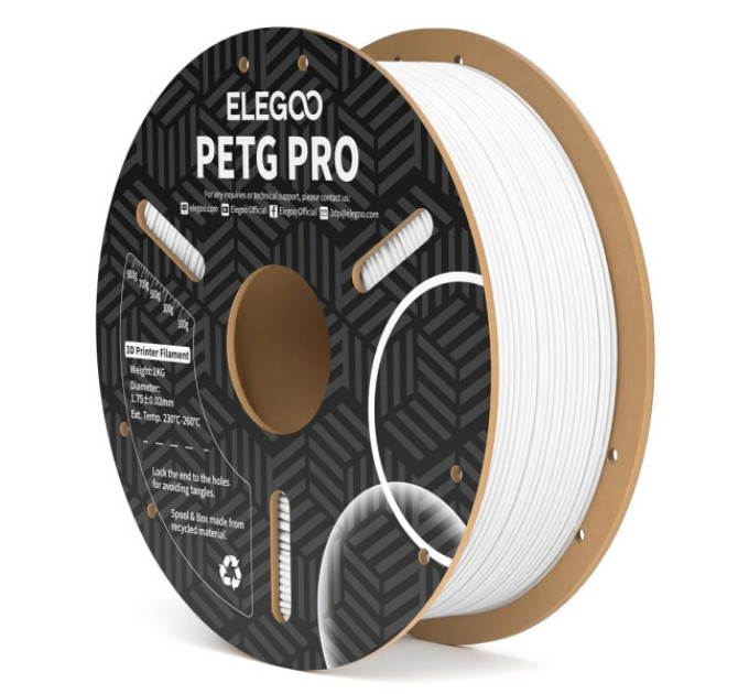 Філамент ELEGOO PETG PRO White 1KG 1.75mm, 1kg (50.203.0199)