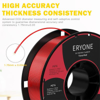 Філамент ERYONE PETG 1 кг - прозоро-червоний