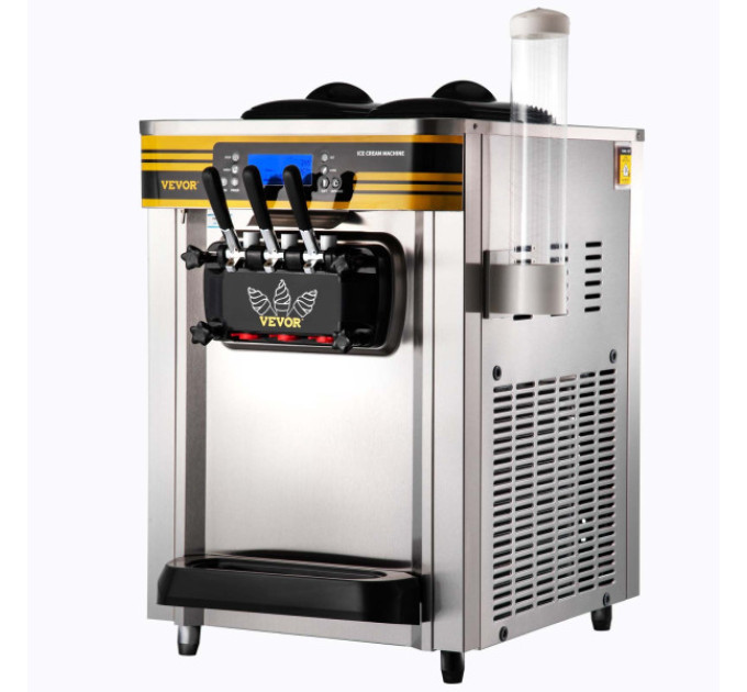  Комерційна машина для м'якого морозива VEVOR BJH288SR2JB-Y  2350 Вт, 22-30 л/год, 3 смаки