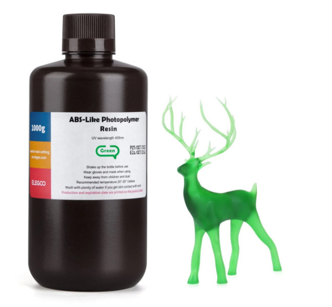Фотополімерна смола для 3D принтера ELEGOO ABS-Like resin 1000G Green