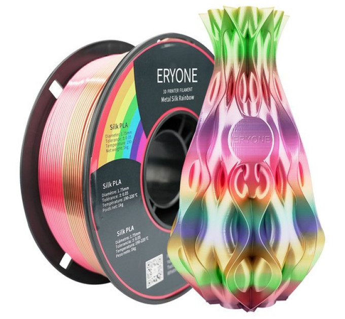 Філамент ERYONE Rainbow PLA для 3D-принтера 1,75 мм, допуск 0,03 мм, 1 кг