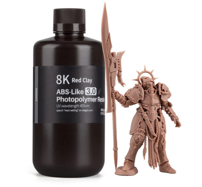 Фотополімерна смола для 3D принтера ELEGOO ABS-Like 3.0 8k resin 1000G Red Clay
