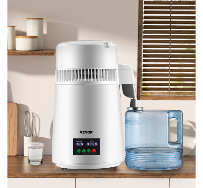 Дистилятор чистої  води VEVOR YMK40208 4 л Білий