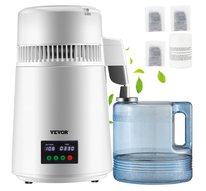 Дистилятор чистої  води VEVOR YMK40208 4 л Білий