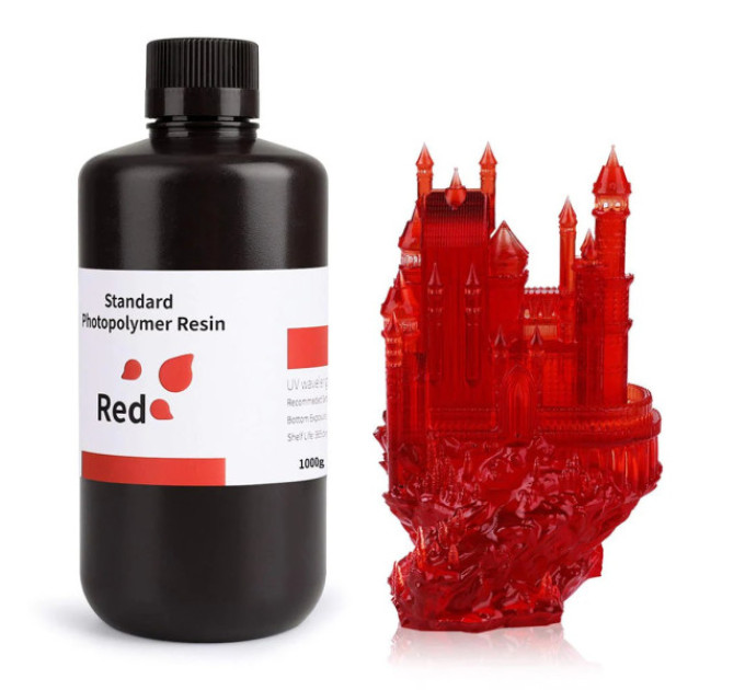 Фотополімерна смола для 3D принтера ELEGOO Standard Resin 1000G Red