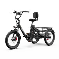 Електричний триколісний велосипед ONESPORT OT30 Pro, 500 Вт, акумулятор 48 В 18 Аг - чорний