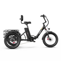 Електричний триколісний велосипед ONESPORT OT30 Pro, 500 Вт, акумулятор 48 В 18 Аг - чорний