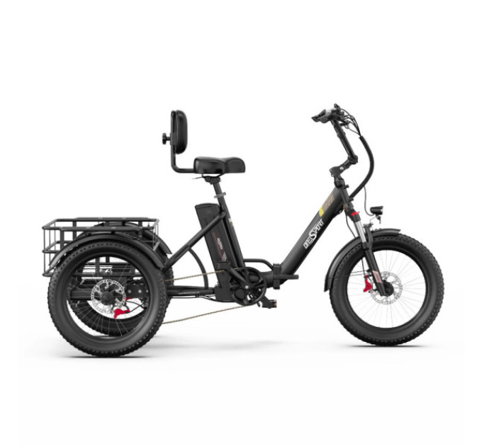 Електричний триколісний велосипед ONESPORT OT30 Pro, 500 Вт, акумулятор 48 В 18 Аг - чорний