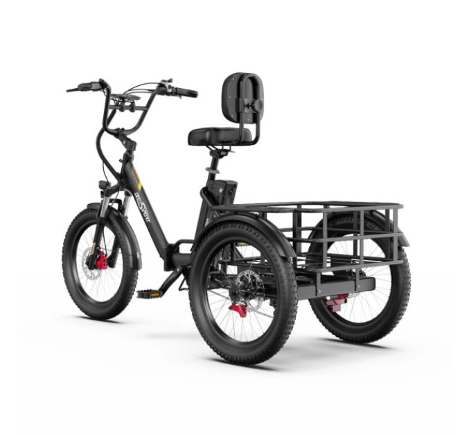 Електричний триколісний велосипед ONESPORT OT30 Pro, 500 Вт, акумулятор 48 В 18 Аг - чорний
