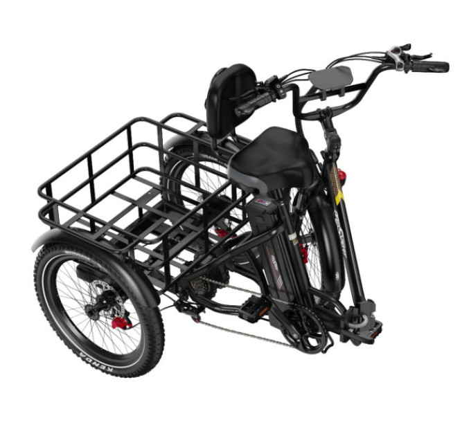 Електричний триколісний велосипед ONESPORT OT30 Pro, 500 Вт, акумулятор 48 В 18 Аг - чорний