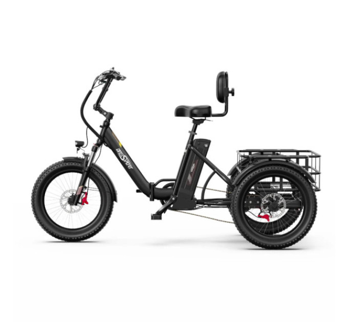 Електричний триколісний велосипед ONESPORT OT30 Pro, 500 Вт, акумулятор 48 В 18 Аг - чорний