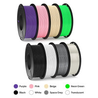 Набір філаментів ELEGOO Black/White/ Grey/Translucent/Beige/ Green/Pink/Purple 250x8 (50.203.0511)