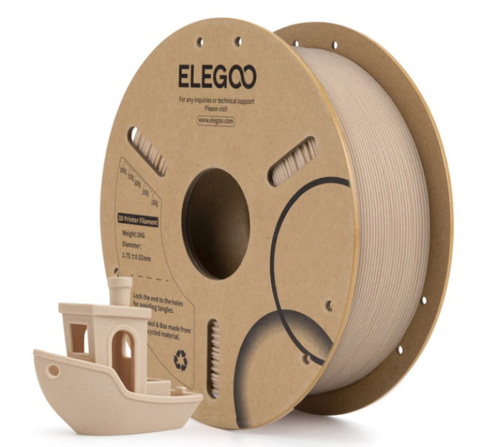 Філамент ELEGOO PLA Light Brown 1.75mm , екологічна паперова котушка, 1kg (50.203.0652)