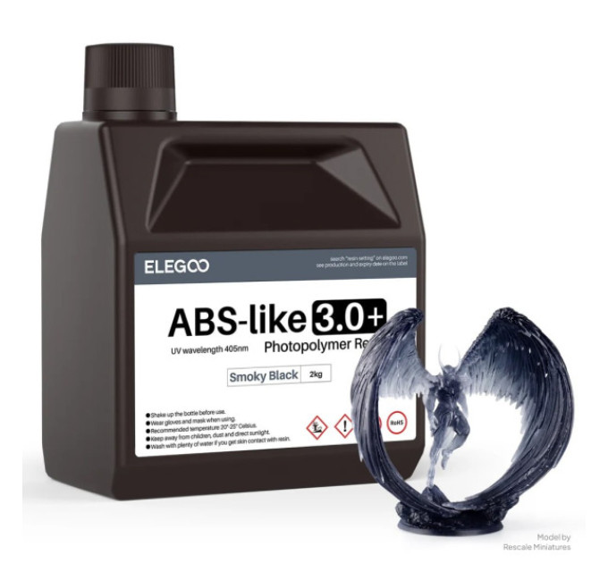 Фотополімерна смола для 3D принтера ELEGOO ABS-Like Resin V3.0+ 2000G Smoky Black