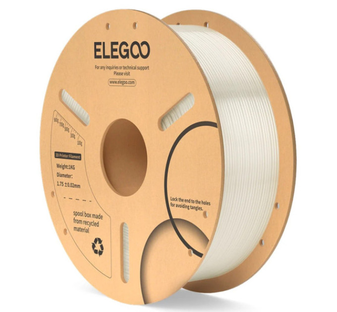 Філамент ELEGOO PLA Translucent 1.75mm , екологічна паперова котушка, 1kg (50.203.0828)