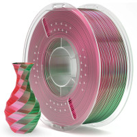Філамент ELEGOO PLA Silk Green Red 1.75mm, екологічна паперова котушка, 1kg (50.203.0090)