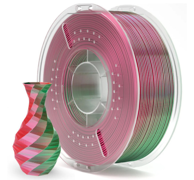 Філамент ELEGOO PLA Silk Green Red 1.75mm, екологічна паперова котушка, 1kg (50.203.0090)