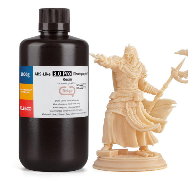 Фотополімерна смола для 3D принтера ELEGOO ABS-Like 3.0 pro resin 1000G Beige