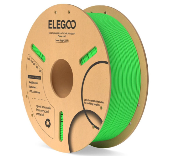 Філамент ELEGOO PLA White 1.75mm , екологічна паперова котушка, 1kg (50.203.0039)