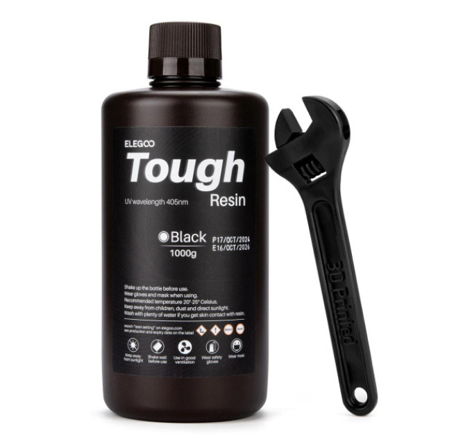 Фотополімерна смола для 3D принтера ELEGOO Tough Resin 1000g Black