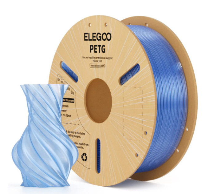 Філамент ELEGOO PETG Translucent Blue 1KG 1.75mm, 1kg (50.203.0772)
