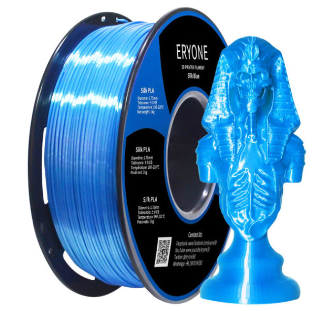 Філамент ERYONE Silk PLA 1 кг - синій