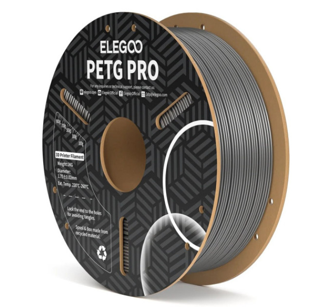 Філамент ELEGOO PETG PRO Silver 1KG 1.75mm, 1kg (50.203.0207)