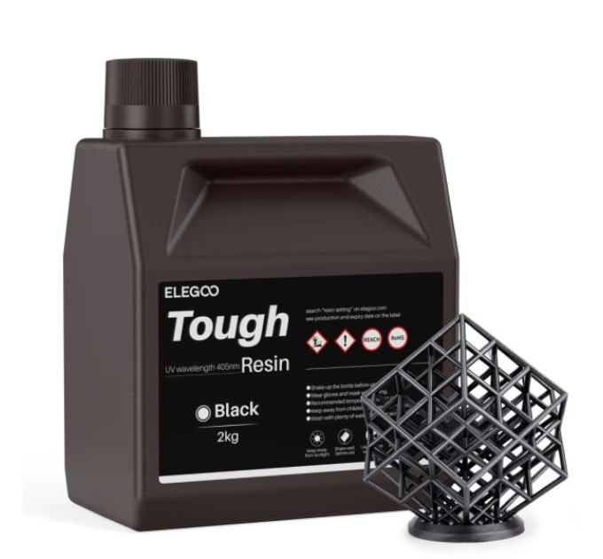 Фотополімерна смола для 3D принтера ELEGOO Tough Resin 2000g Black