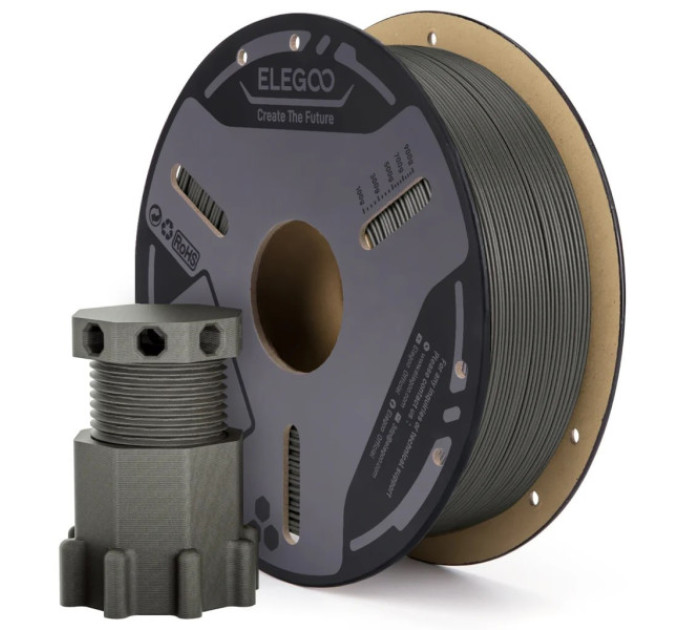 Філамент ELEGOO PETG-CF Carbon Fiber Grey 1KG 1.75mm, 1kg (50.203.0635)