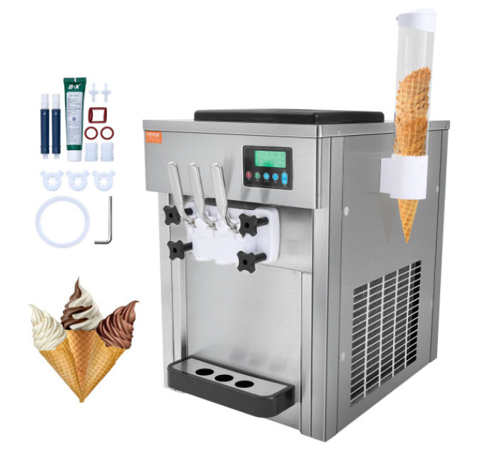 Машина для м'якого морозива VEVOR BQL-9200ST, продуктивність 10 л/год, один смак