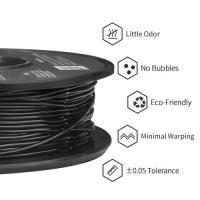 Філамент ERYONE TPU для 3D-принтера 1,75 мм, допуск 0,03 мм, 0,5 кг - чорний