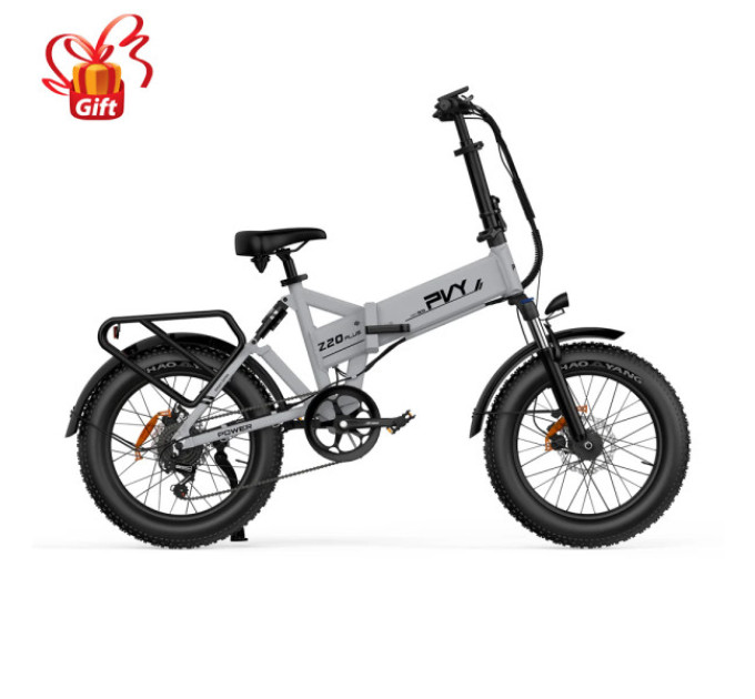 Складний електровелосипед PVY Z20 Plus 1000W 48V 16.5Ah акумулятор - сірий