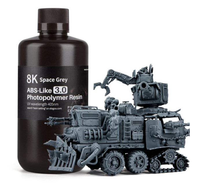 Фотополімерна смола для 3D принтера ELEGOO ABS-Like 3.0 8k resin 1000G Space Grey