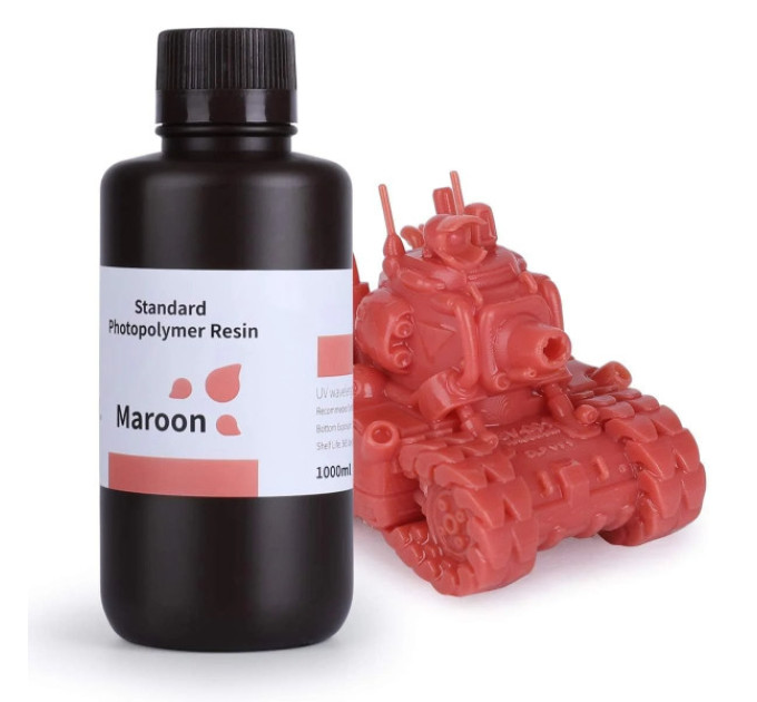 Фотополімерна смола для 3D принтера ELEGOO Standard Resin 1000G Maroon