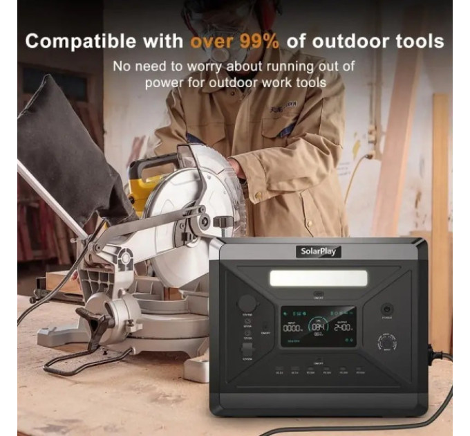 Портативна електростанція SolarPlay Q2501 LiFePO4 2400 Вт/2160 Вт·год