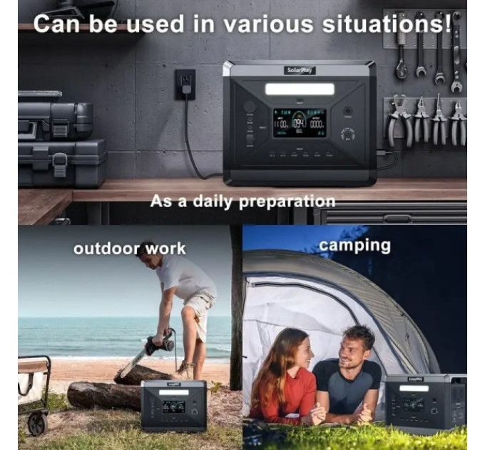 Портативна електростанція SolarPlay Q2501 LiFePO4 2400 Вт/2160 Вт·год