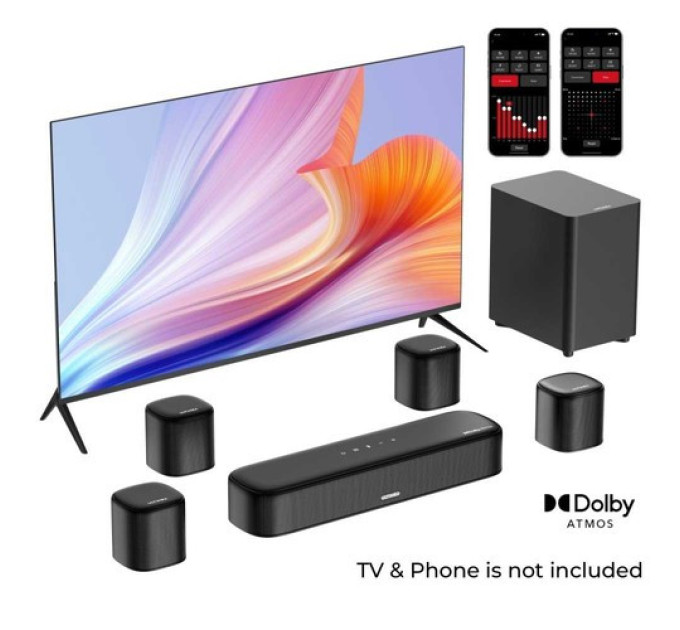 Саундбар Ultimea Aura A60 7.1, пікова потужність 350 Вт, HDMI eARC, 4 динаміки об'ємного звуку