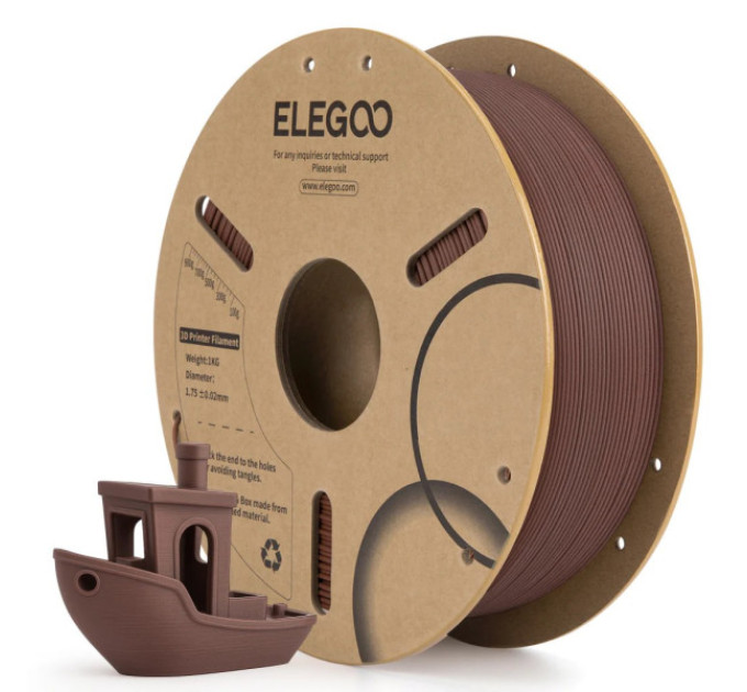 Філамент ELEGOO PLA Walnut Wood 1.75mm , екологічна паперова котушка, 1kg (50.203.0653)