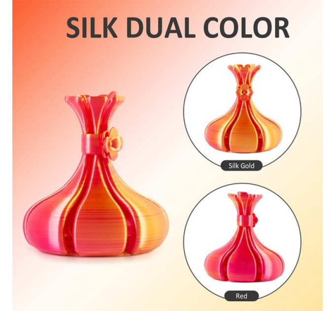 Двоколірний PLA-філамент Geeetech Silk 1 кг - золотий та червоний