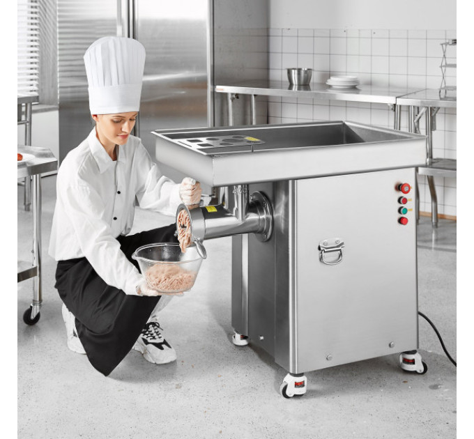 Електрична м'ясорубка VEVOR DJ-42 для комерційних потреб 16,65 кг/хв, 4000 Вт, з нержавіючої сталі