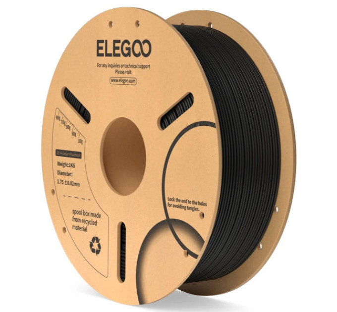 Філамент ELEGOO PLA Grey 1.75mm , екологічна паперова котушка, 1kg (50.203.0040)