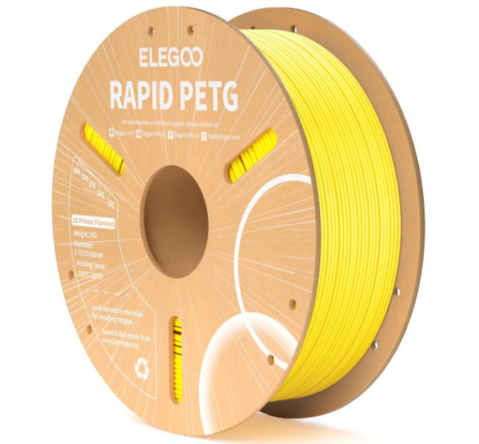 Філамент ELEGOO RAPID PETG Yellow 1 KG 1.75mm, 1kg (50.203.0221)