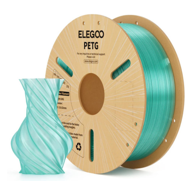 Філамент ELEGOO PETG Translucent Green 1KG 1.75mm, 1kg (50.203.0773)