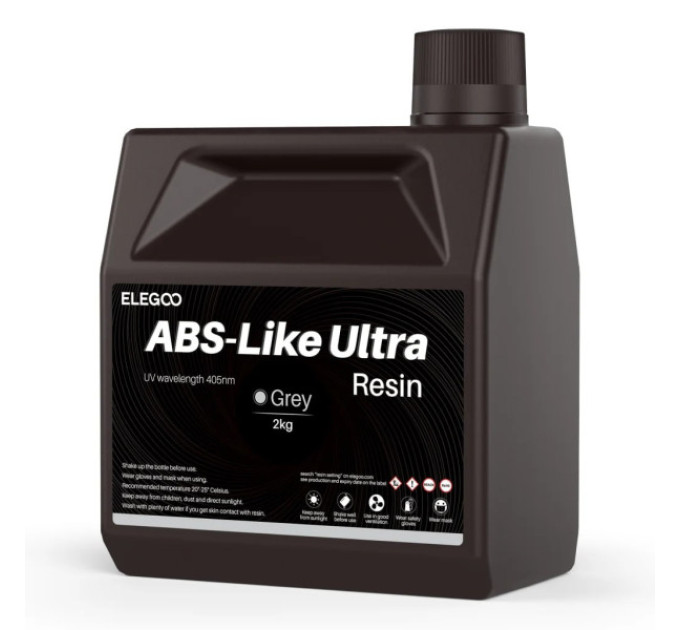 Фотополімерна смола для 3D принтера ELEGOO ABS-Like Ultra Resin 2000G Grey
