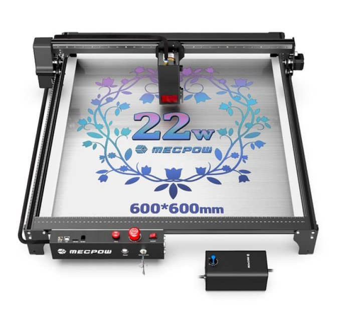 Лазерний гравер Mecpow X5 22W + роторний ролик + лазерна платформа
