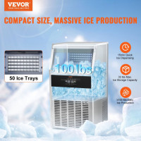 Льодогенератор Vevor SSX100 47кг льоду за 24 години,15кг бак