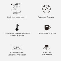 Напівавтоматична кавоварка для еспресо HiBREW H10B, професійна, 20 бар