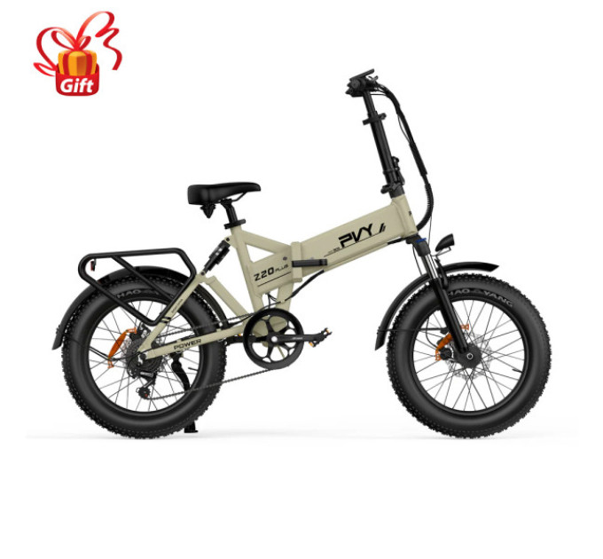 Складний електровелосипед PVY Z20 Plus 1000W 48V 16.5Ah акумулятор - бежевий